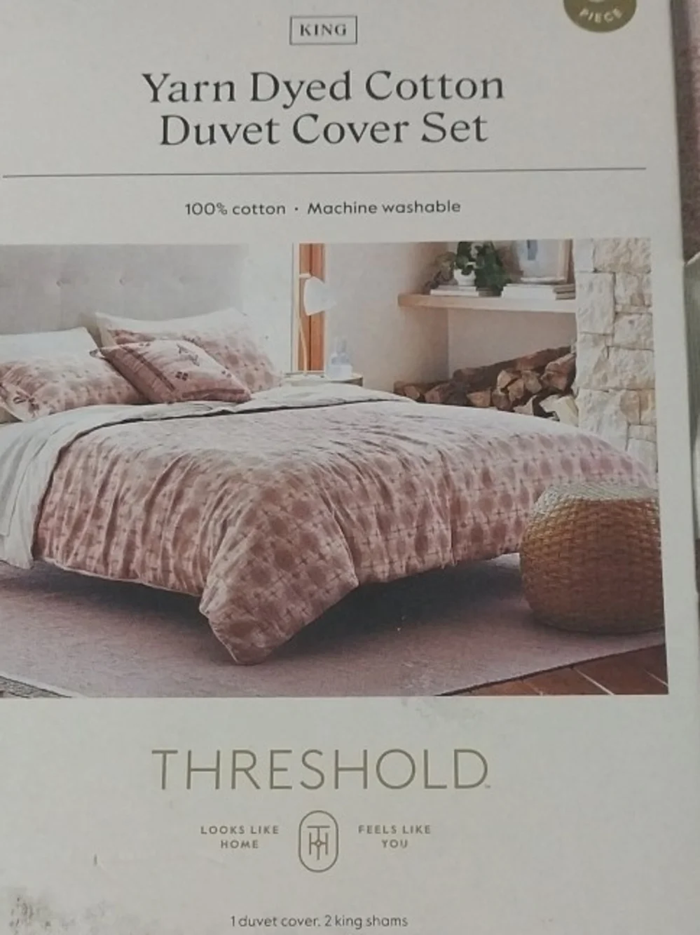 Threshold Pink Yarn-Dyed Cotton Duvet Cover Set
